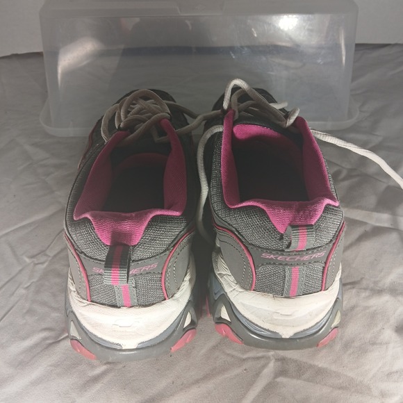 Skechers Sport Womens 12087 CCPK Gray Pink Memory Foam Sneakers Size 6.5 - Picture 5 of 9